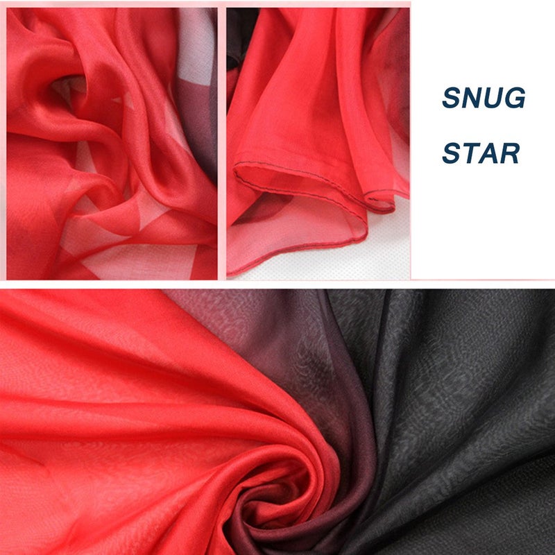 SNUG STAR Cotton Silk Scarf Elegant Soft Wraps Color Shade Scarves for Women (Red) - Image 3